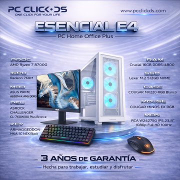 PC CLICK DS ESENCIAL E4 – Home office plus para trabajo y estudio