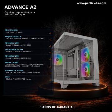 PC CLICK DS ADVANCE A2 – Gaming competitiva para máximo enfoque