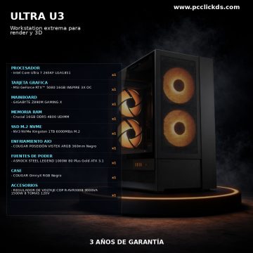 PC CLICK DS ULTRA U3 – Workstation extrema para render y 3D